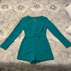 ASOS teal tuxedo romper